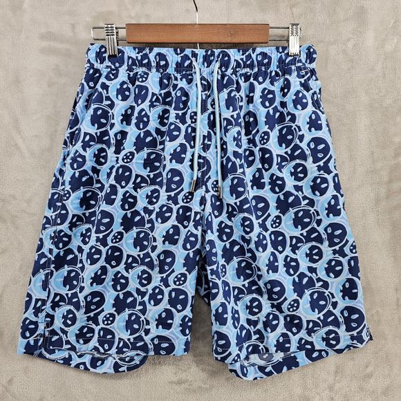 Peter Millar Seaside Swim Trunks Size medium Blue Sand‎ dollar Print Mesh Liner - Picture 1 of 7